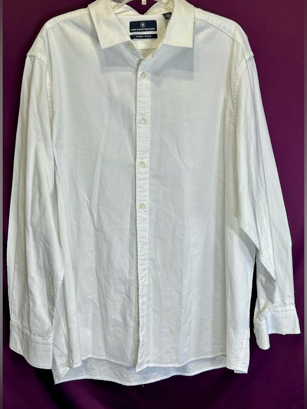 Hart Schaffner Marx White Casual Button-Down Shirt